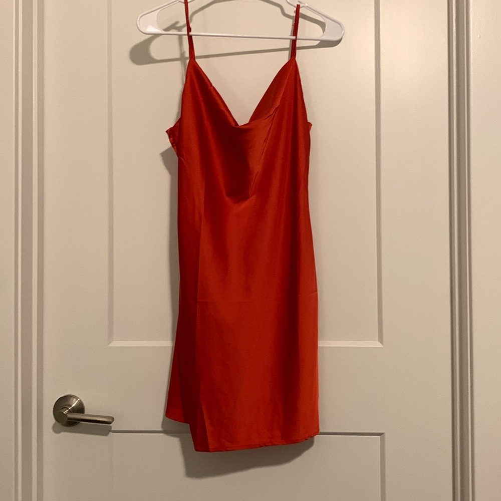 Red Satin Mini Dress